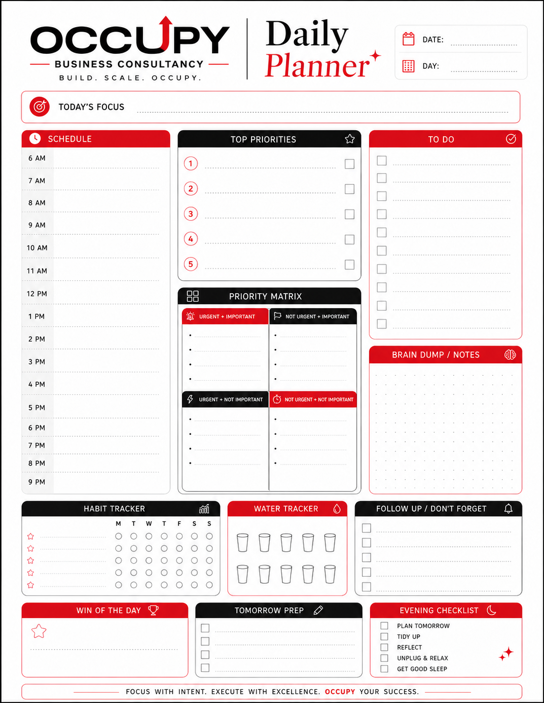 Occupy Business Consultancy Daily Planner: Free Resource